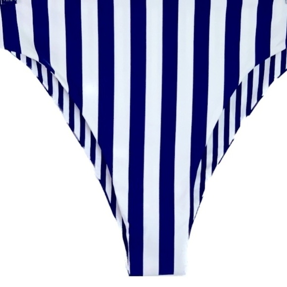 ROXY Juniors Paradise Reversible Bikini Bottoms Navy White Parallel XL New - Picture 11 of 16